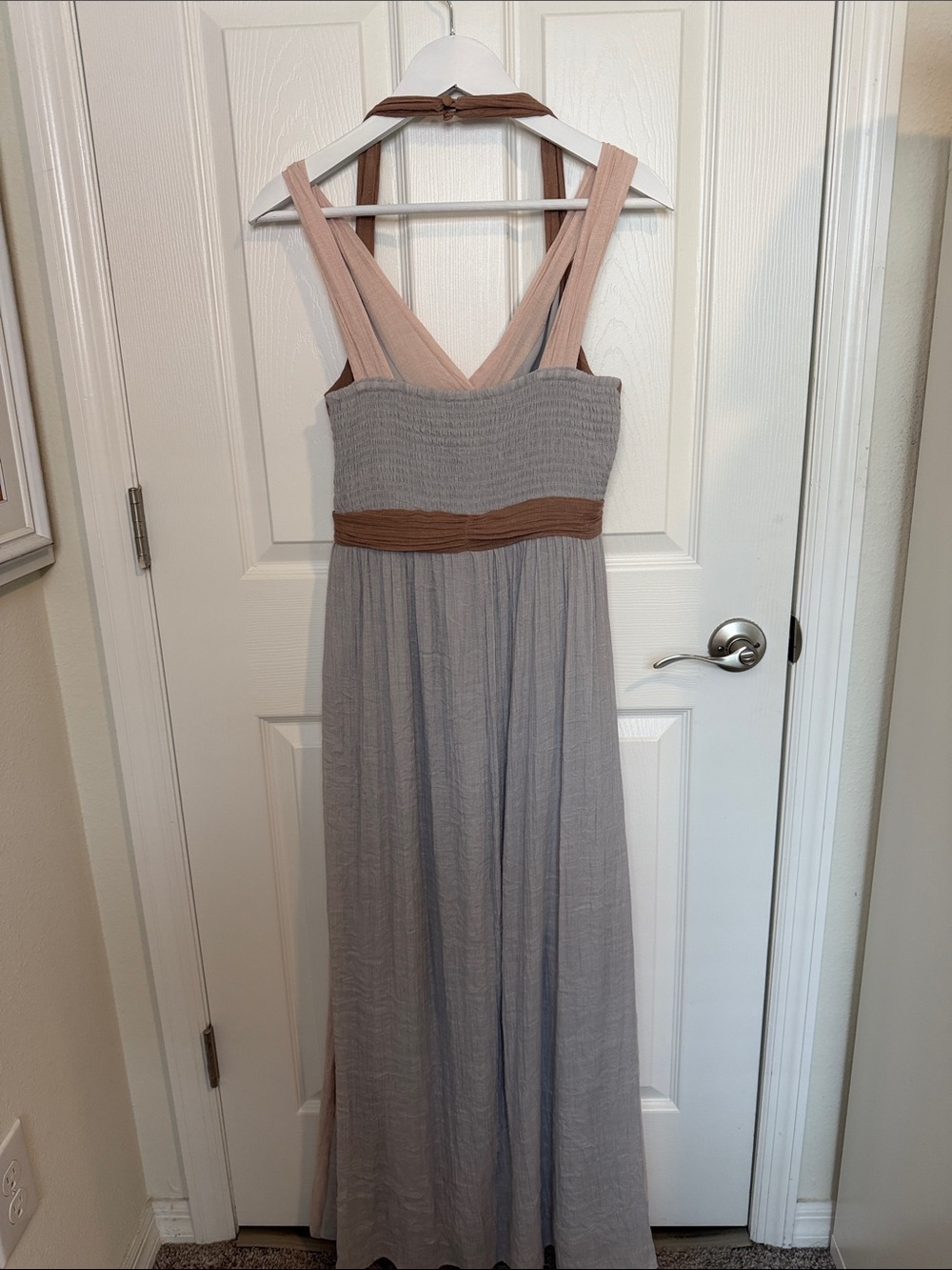 Altar’d State Go Grecian Boho  Maxi Dress | Medium | Sleeveless Smocked Back - Picture 6 of 7